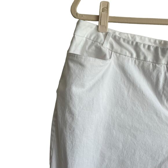 Lane Bryant Women Crop Pants 24 White Straight Leg Beachy Coastal Capris Vacay - Picture 4 of 9